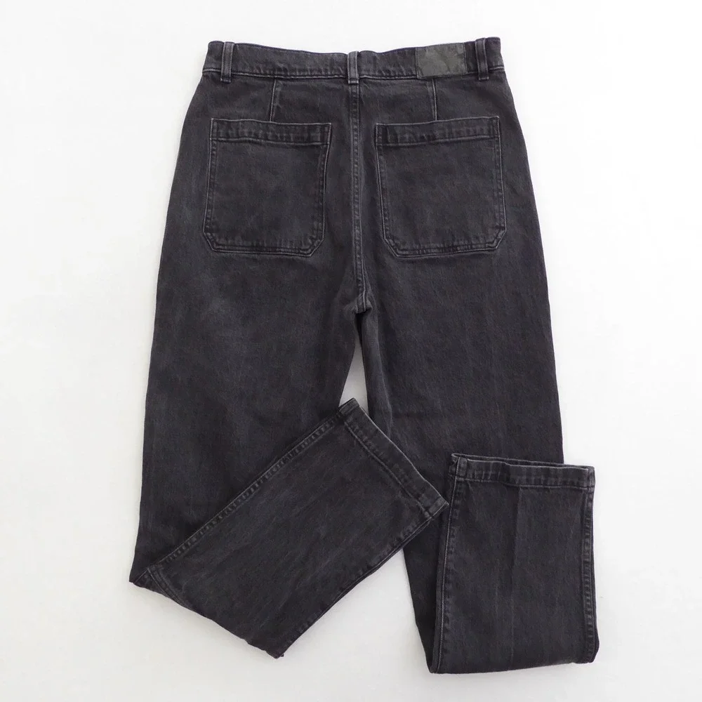 Madewell 90s Straight Jeans Charcoal Black Wash Size 29 High Rise Denim - Picture 3 of 10